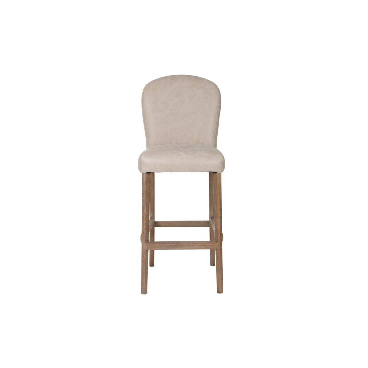 Taburete Home ESPRIT Blanco Piel