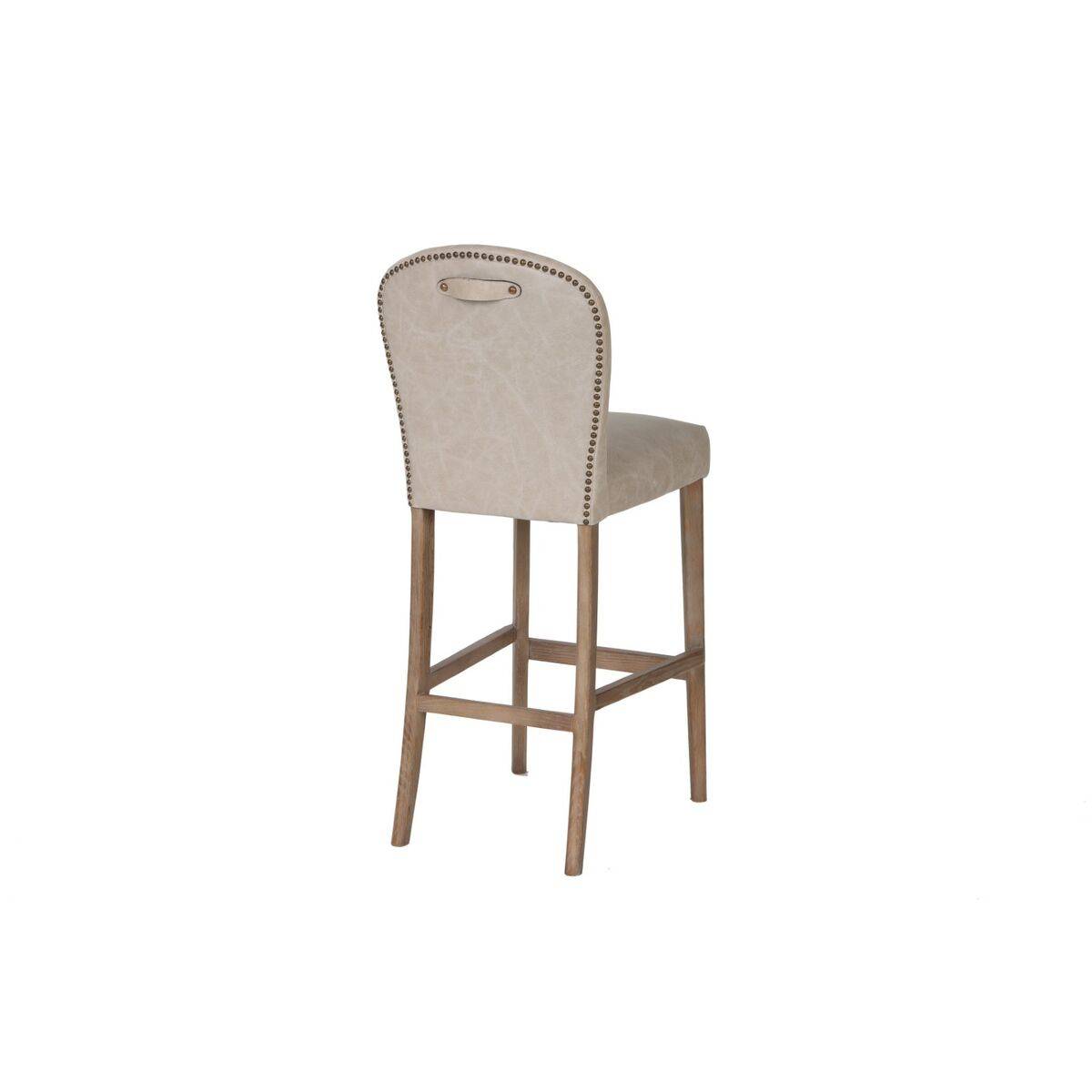 Taburete Home ESPRIT Blanco Piel