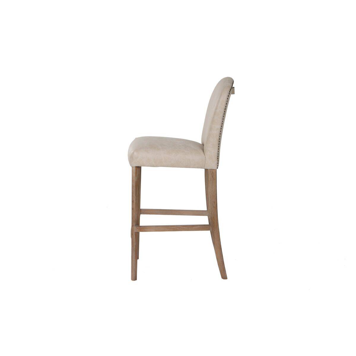 Taburete Home ESPRIT Blanco Piel