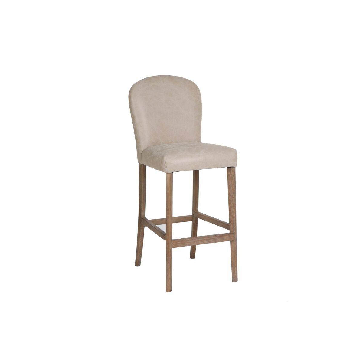 Taburete Home ESPRIT Blanco Piel
