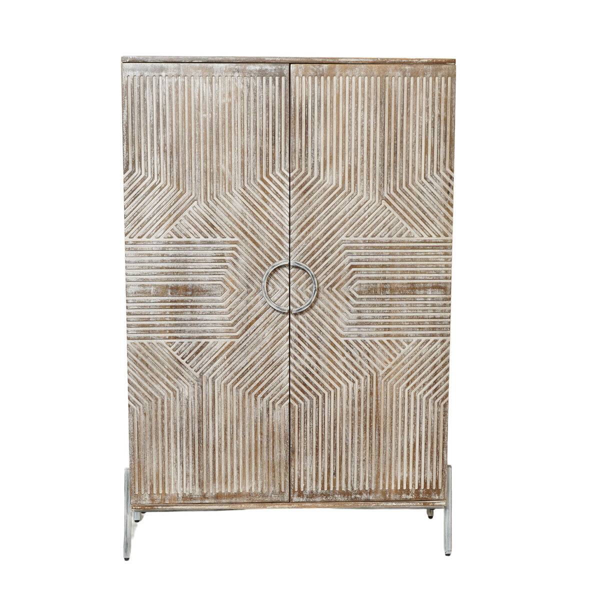 Armario Home ESPRIT Blanco Madera de mango 85 x 38 x 134 cm