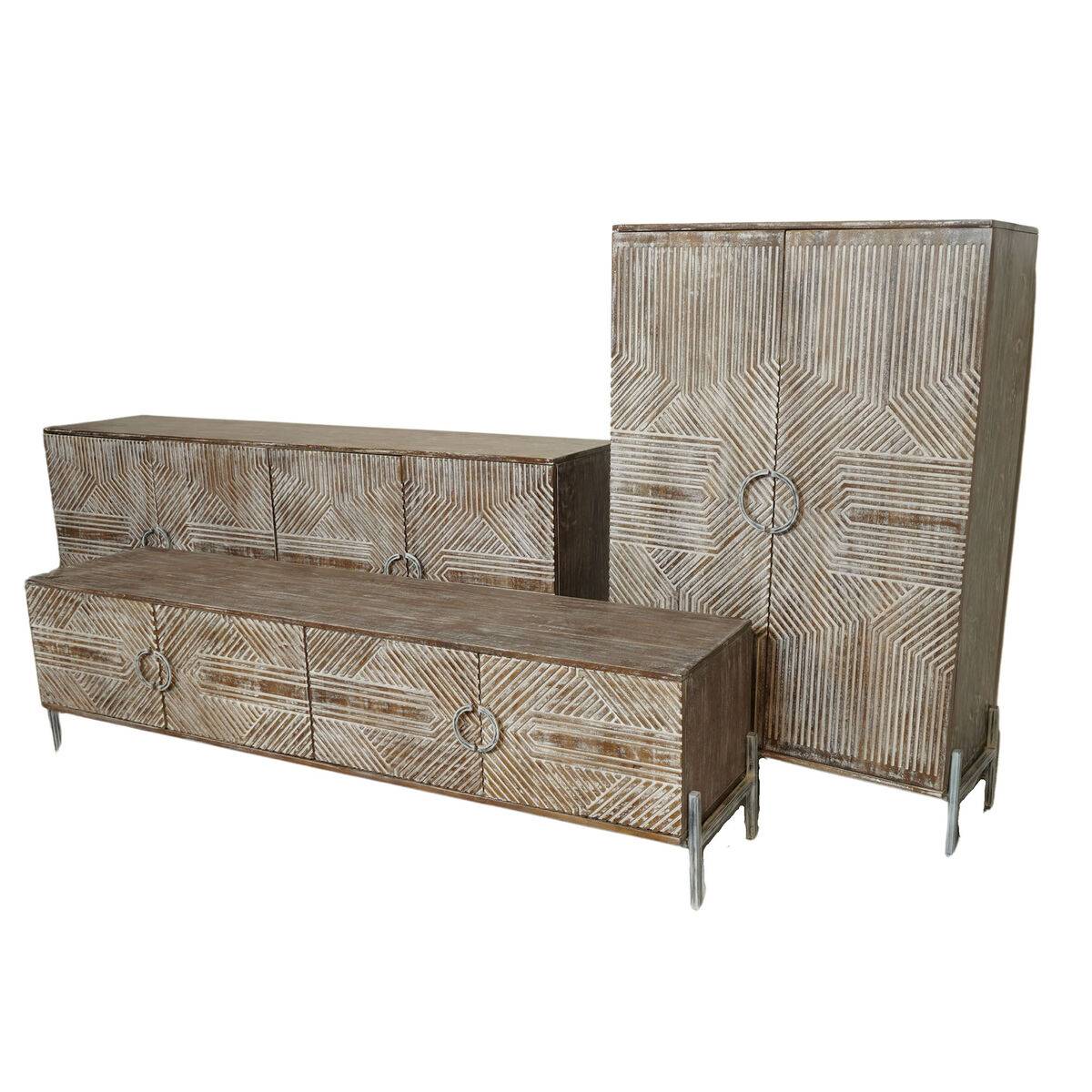 Aparador Home ESPRIT Blanco Madera de mango 180 x 40 x 80 cm