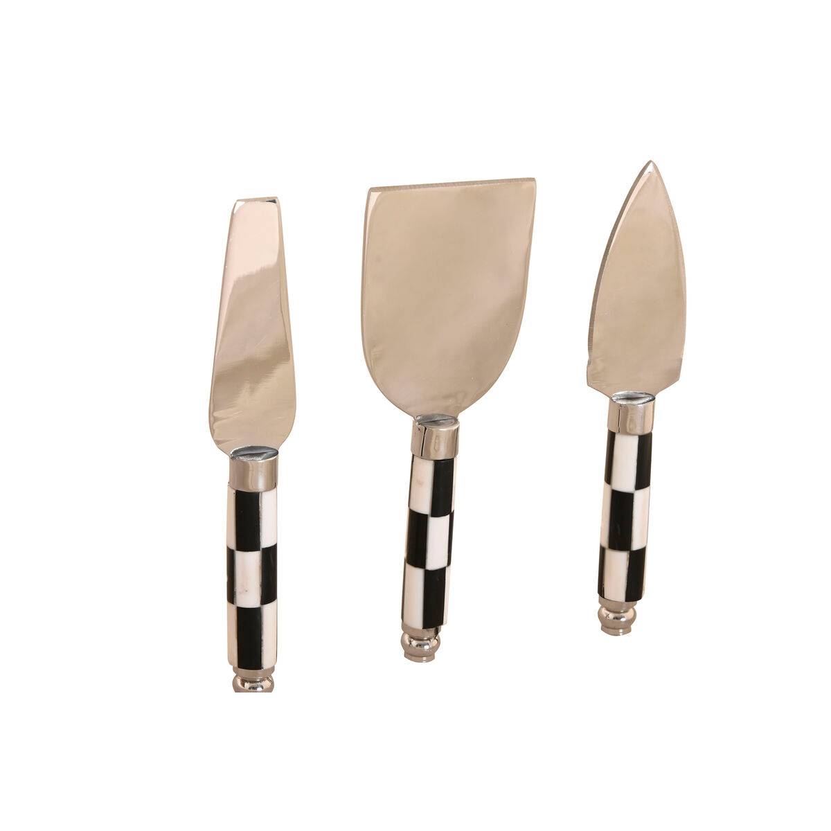 Tabla de cortar Home ESPRIT Blanco Negro Natural Moderno 20 X 38 X 1,5 CM (4 Piezas)