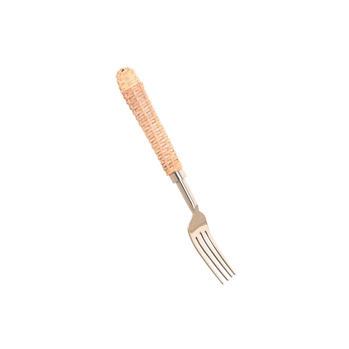 Cubertería Home ESPRIT Plateado Natural Acero Inoxidable Ratán 4,5 X 2 X 21 CM 16 Piezas