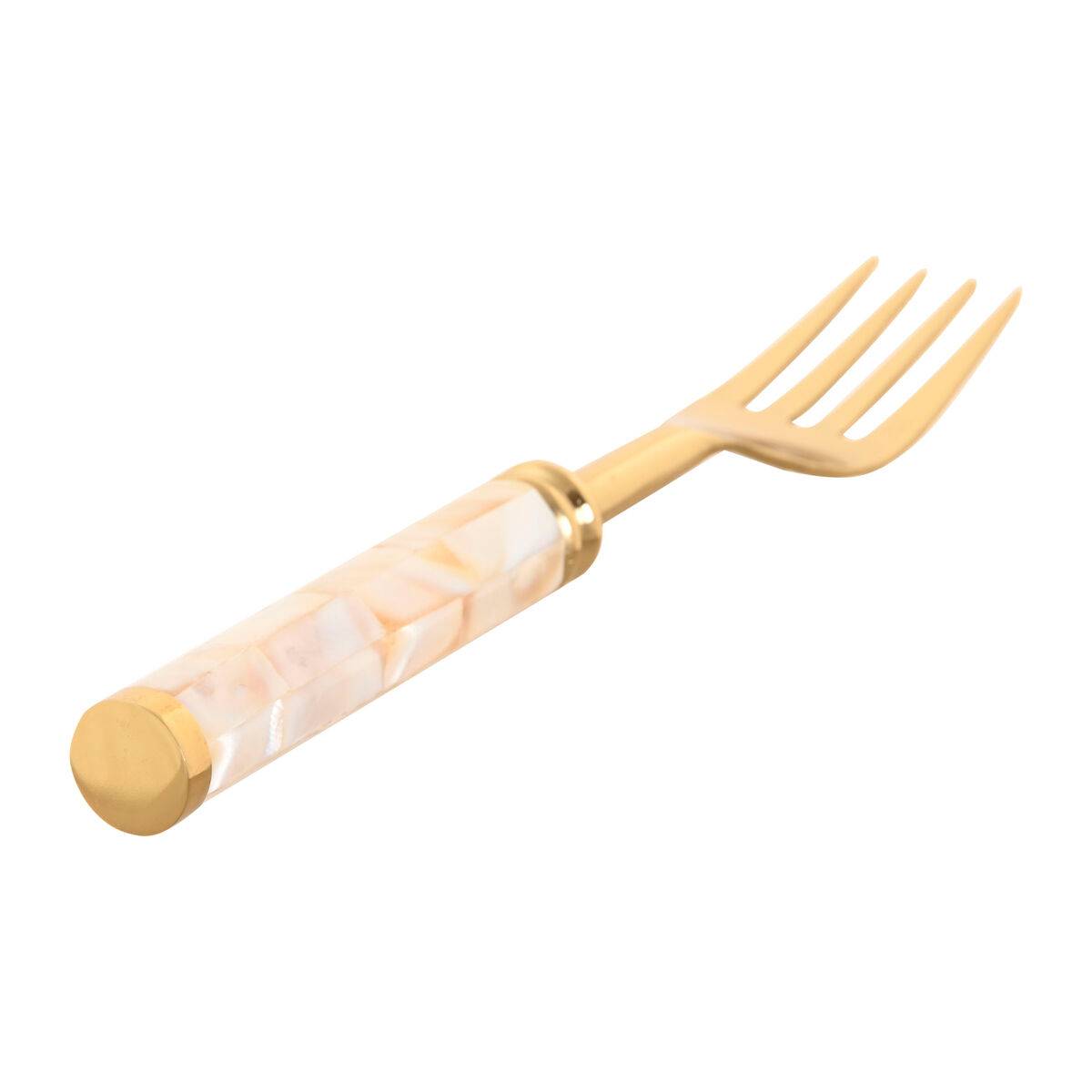 Cubertería Home ESPRIT Blanco Dorado Acero Inoxidable Nácar 4,5 X 2 X 21 CM 16 Piezas