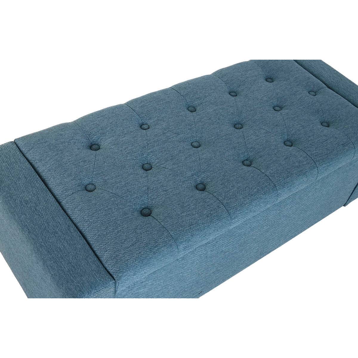 Banqueta Home ESPRIT Azul Poliéster Madera 120 X 50 X 42 CM