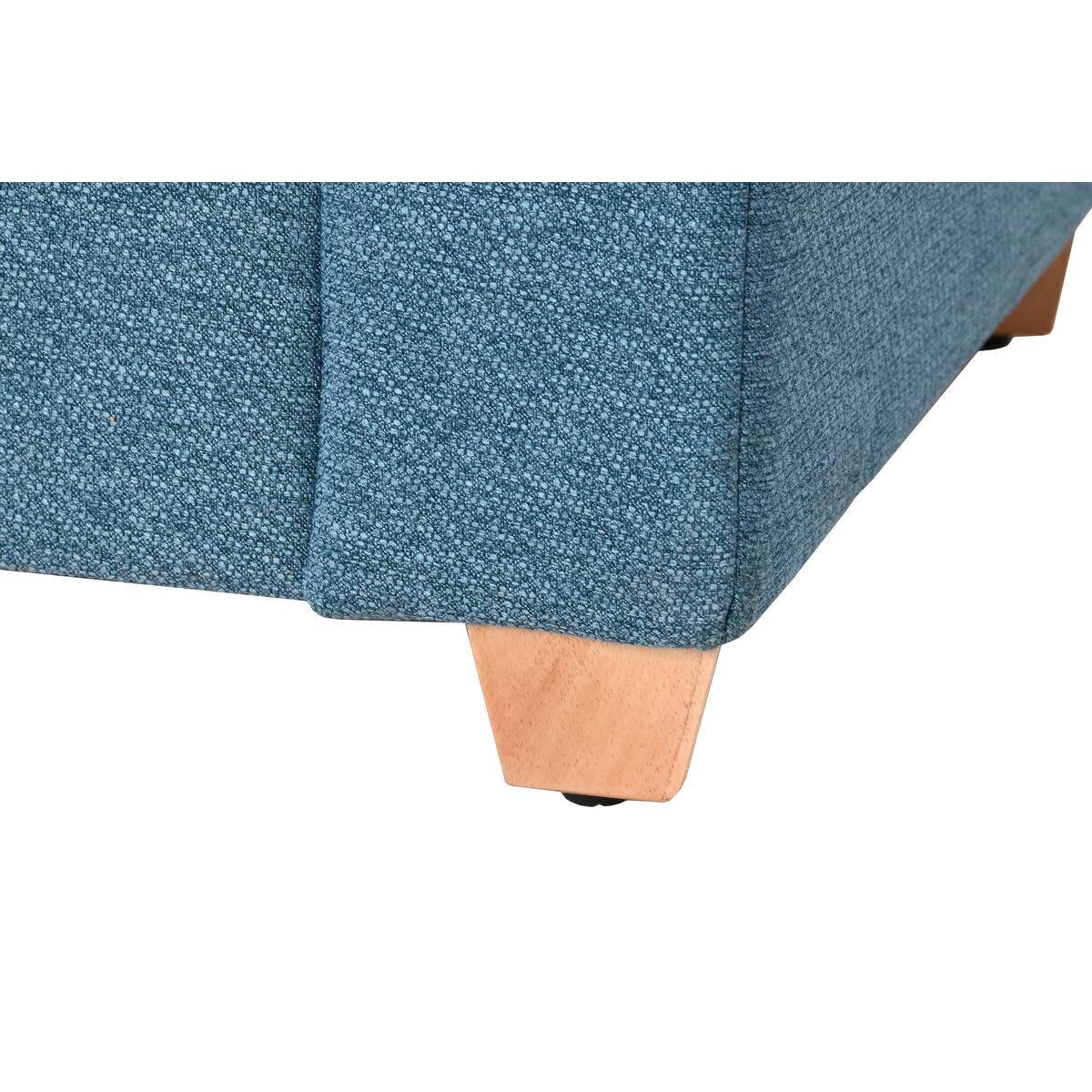 Banqueta Home ESPRIT Azul Poliéster Madera 120 X 50 X 42 CM