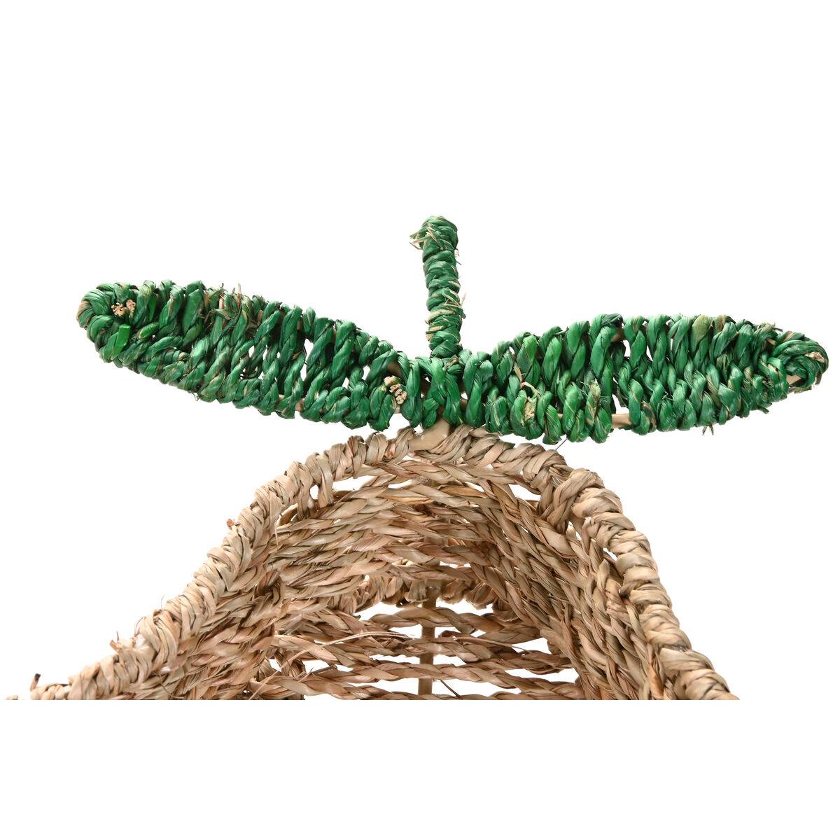 Centro de Mesa Home ESPRIT Verde Natural Metal Fibra natural 33 X 32 X 8 CM (2 Unidades)