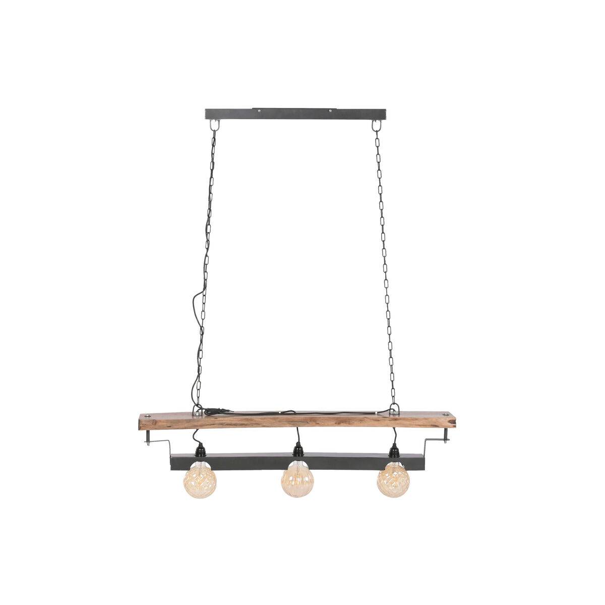 Lámpara de Techo Home ESPRIT Marrón Negro Hierro Acacia 116 X 16 X 26 CM