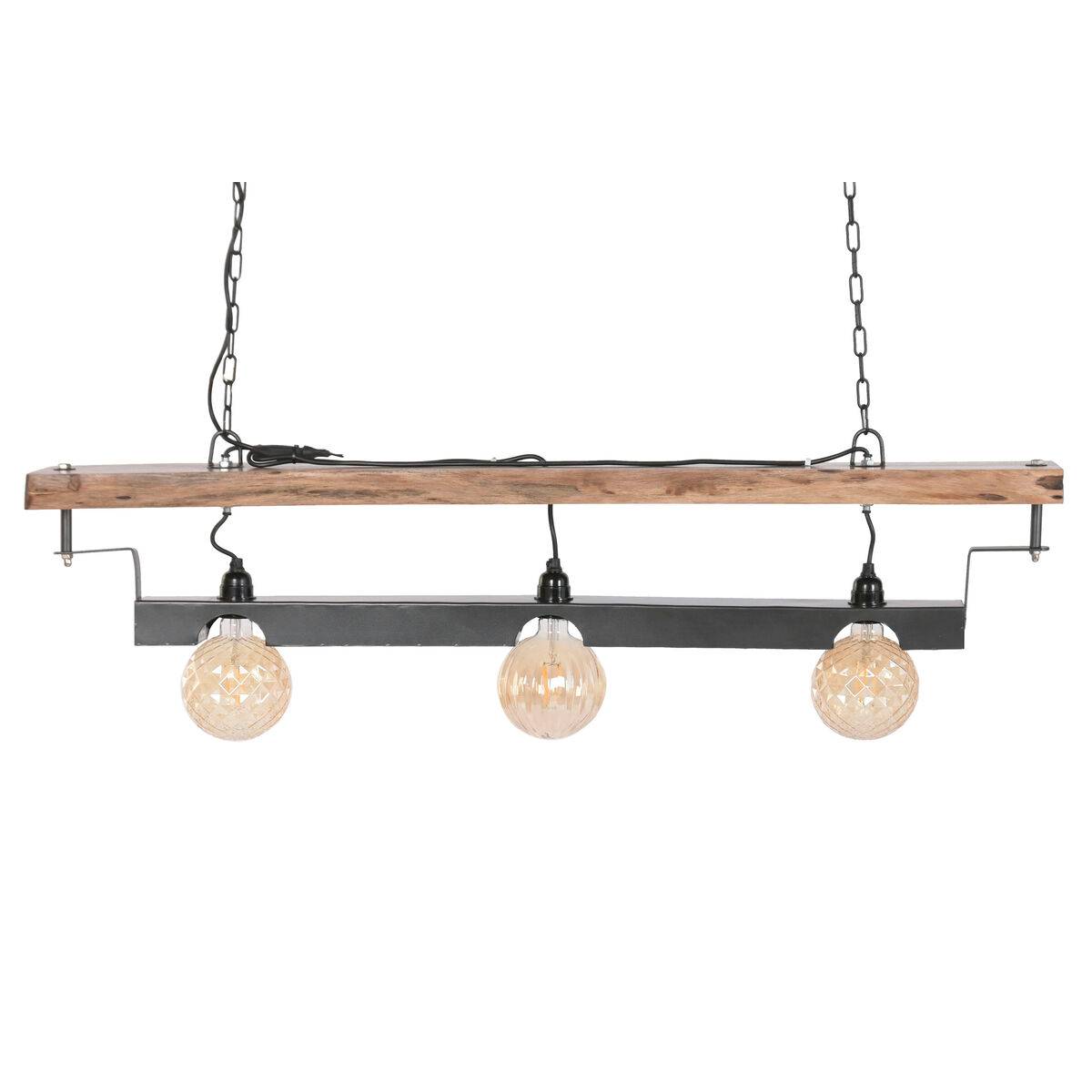 Lámpara de Techo Home ESPRIT Marrón Negro Hierro Acacia 116 X 16 X 26 CM