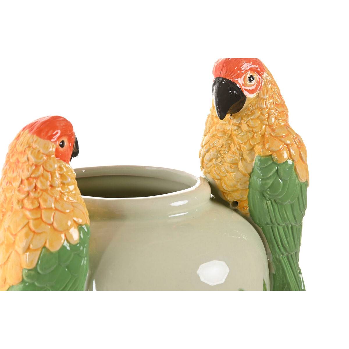 Jarrón Home ESPRIT Amarillo Verde Cerámica Tropical 21 x 21 x 24 cm