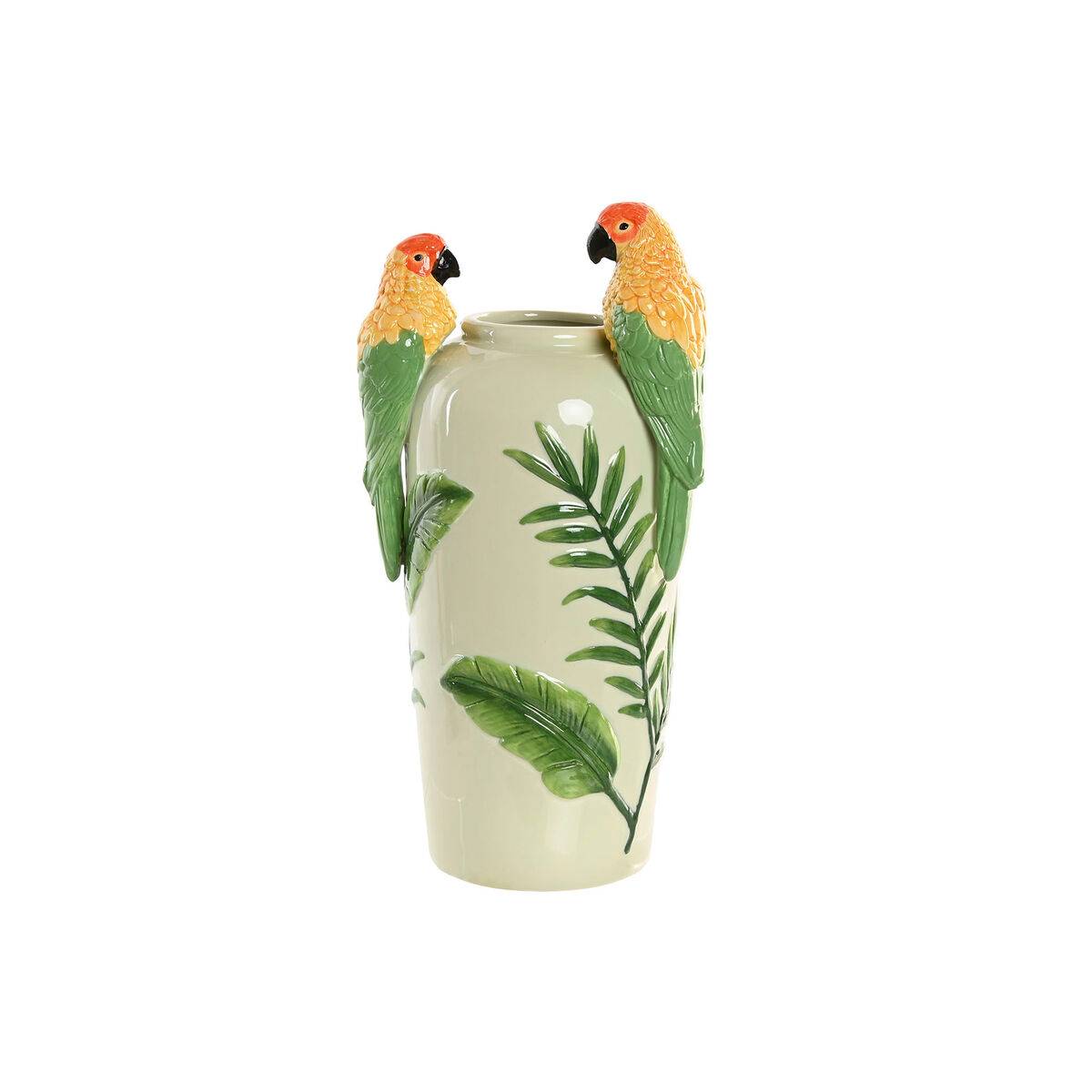 Jarrón Home ESPRIT Amarillo Verde Cerámica Tropical 21 x 21 x 24 cm