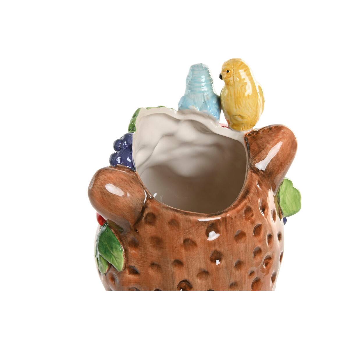 Jarrón Home ESPRIT Marrón Cerámica Tropical 16 x 16 x 38 cm