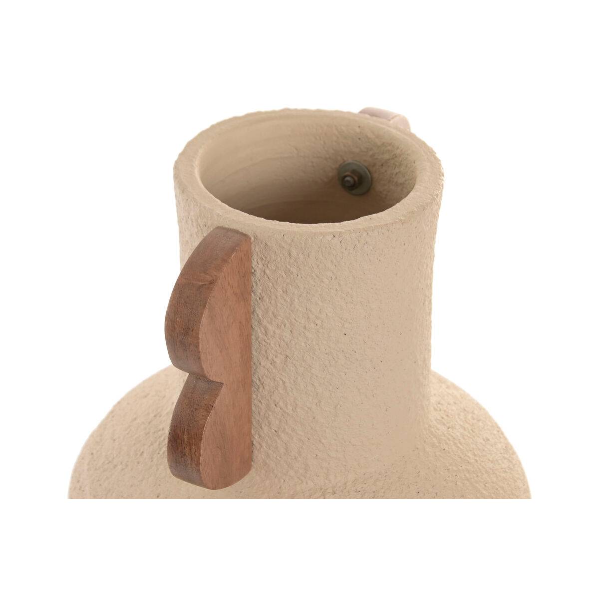 Jarrón Home ESPRIT Marrón Beige Terracota Madera de mango