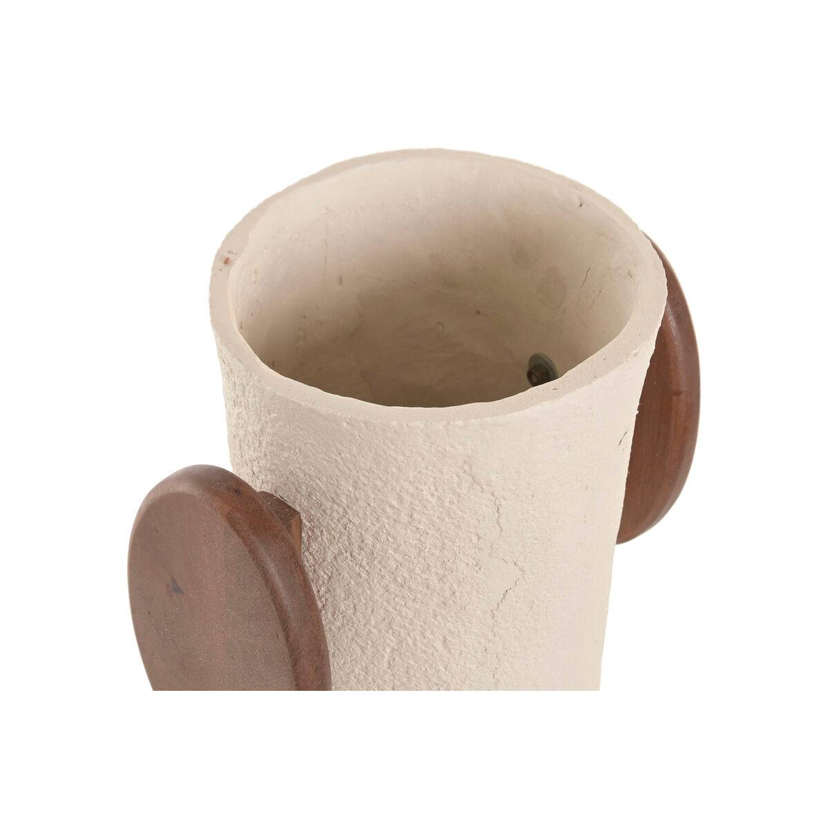 Jarrón Home ESPRIT Marrón Beige Madera de mango Papel maché