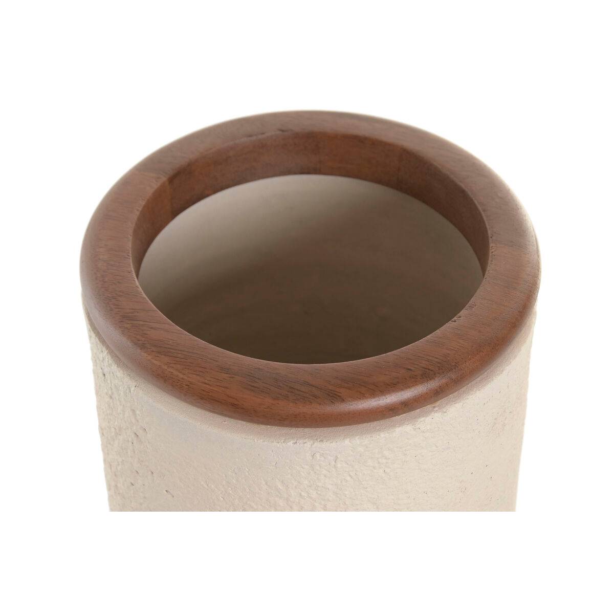 Jarrón Home ESPRIT Marrón Beige Terracota Madera de mango 16 x 16 x 40 cm