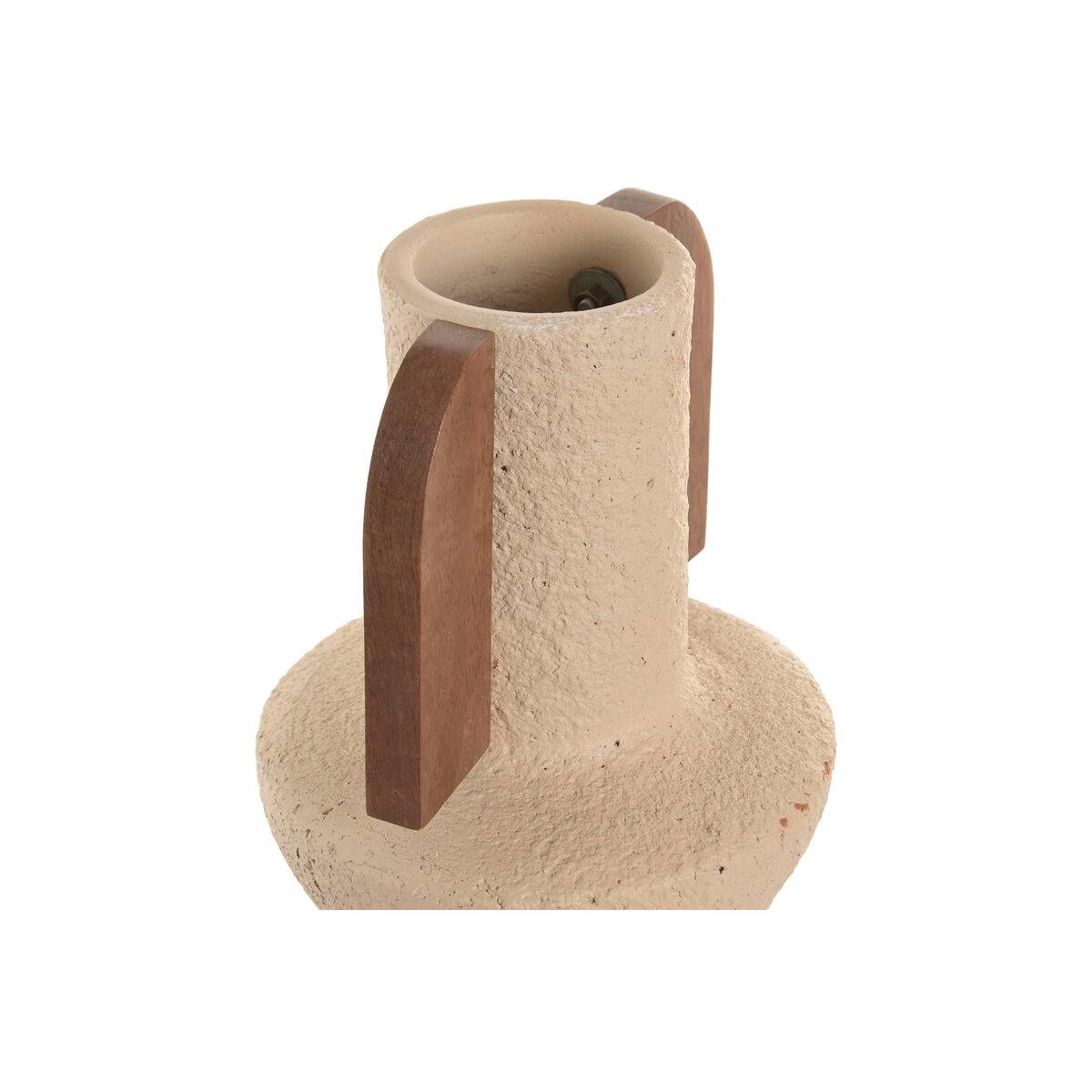 Jarrón Home ESPRIT Marrón Beige Terracota Madera de mango