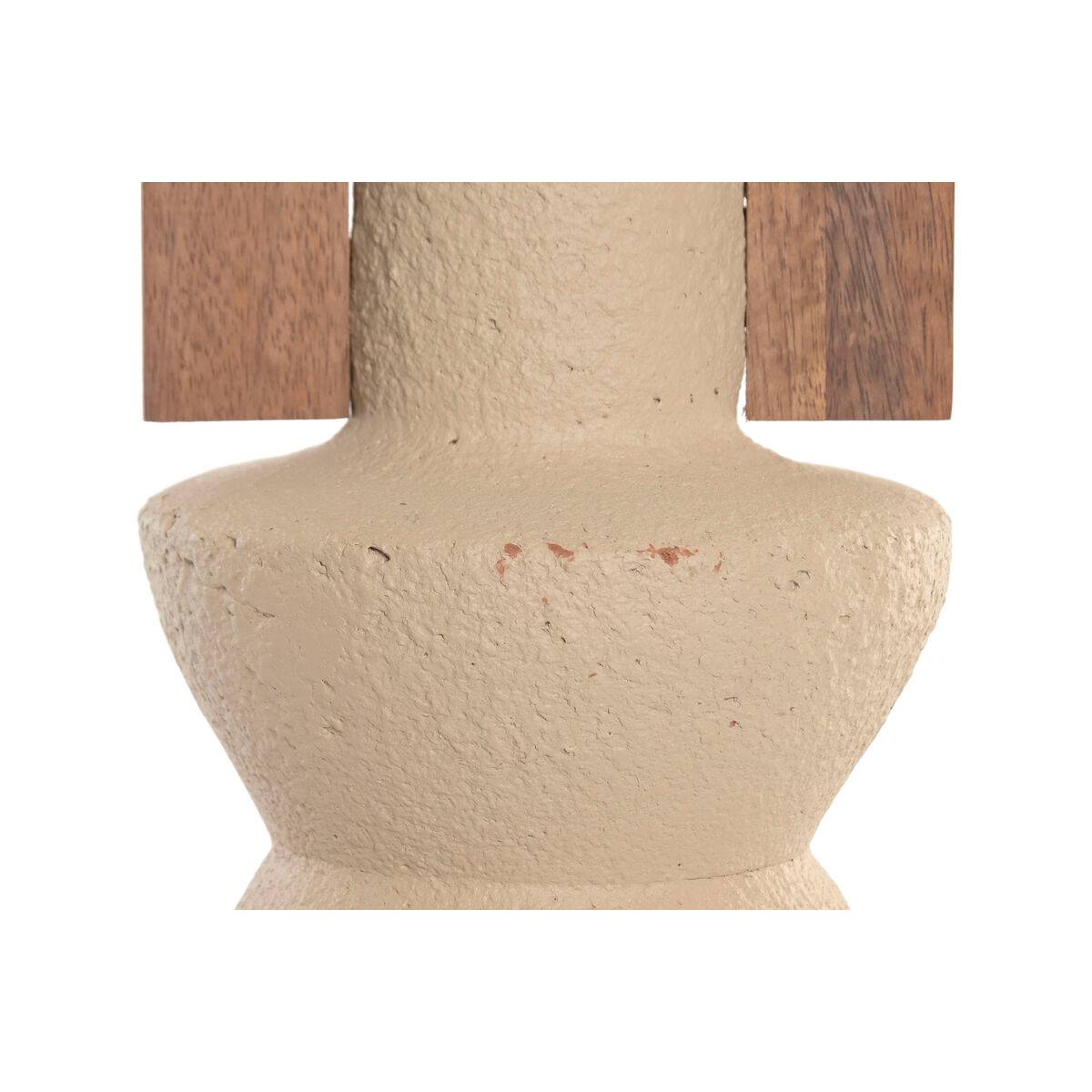 Jarrón Home ESPRIT Marrón Beige Terracota Madera de mango