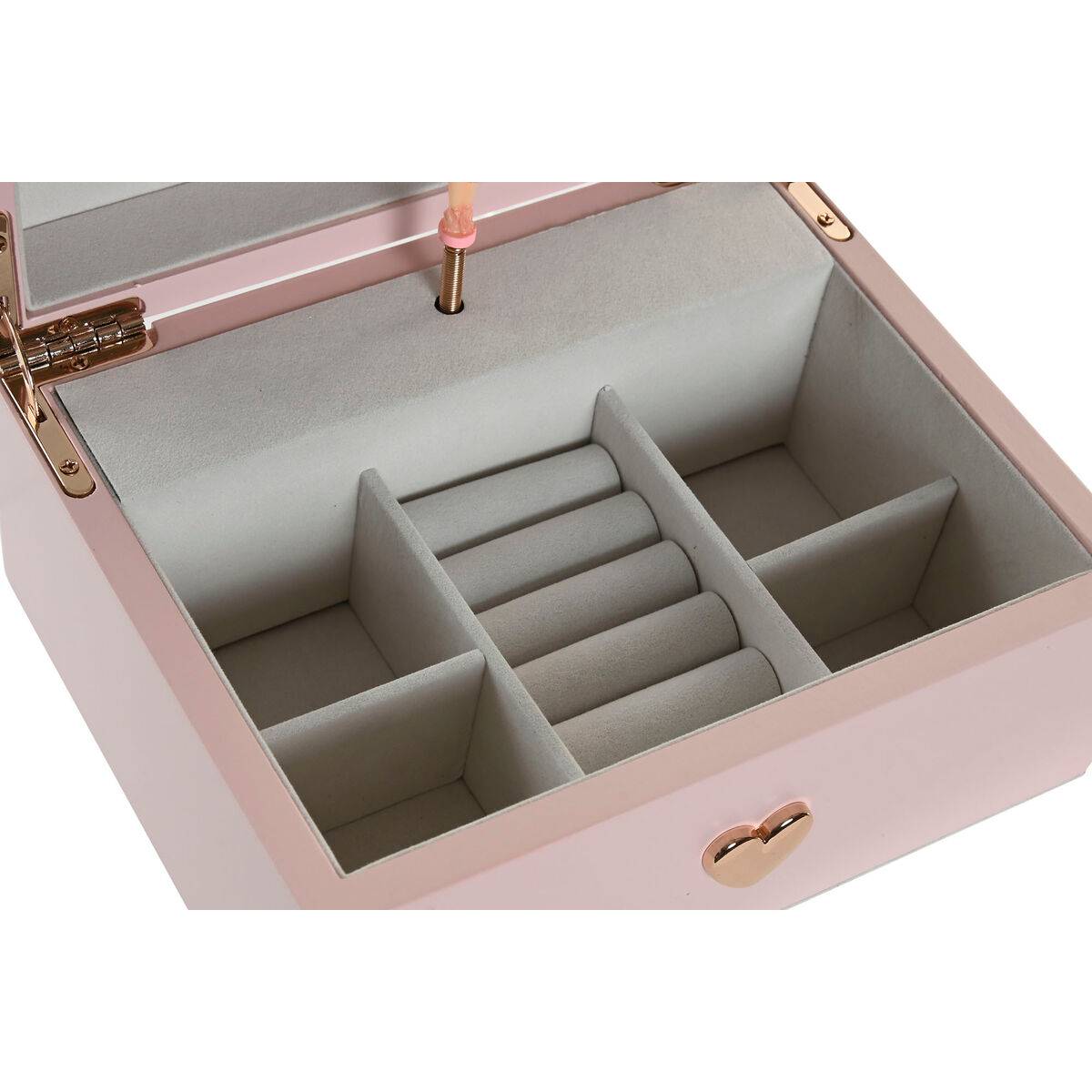 Caja-Joyero Home ESPRIT Rosa Madera Espejo
