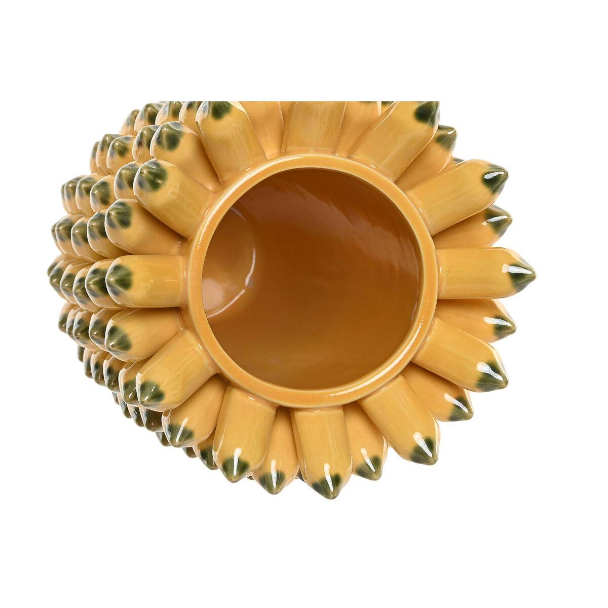 Jarrón Home ESPRIT Amarillo Verde Cerámica Tropical 28 x 28 x 40 cm