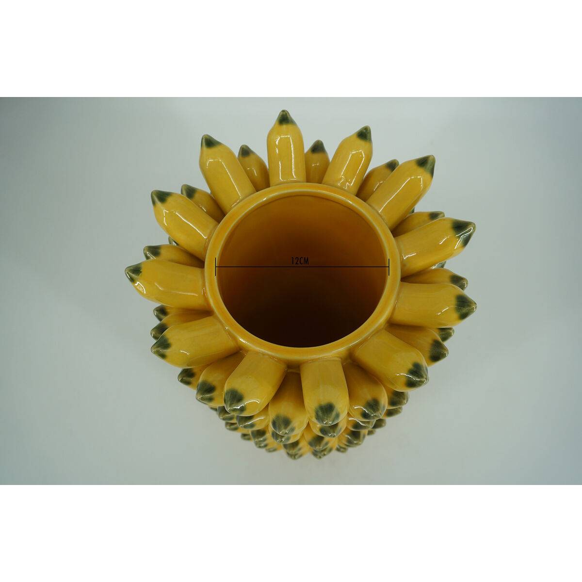 Jarrón Home ESPRIT Amarillo Verde Cerámica Tropical 28 x 28 x 40 cm