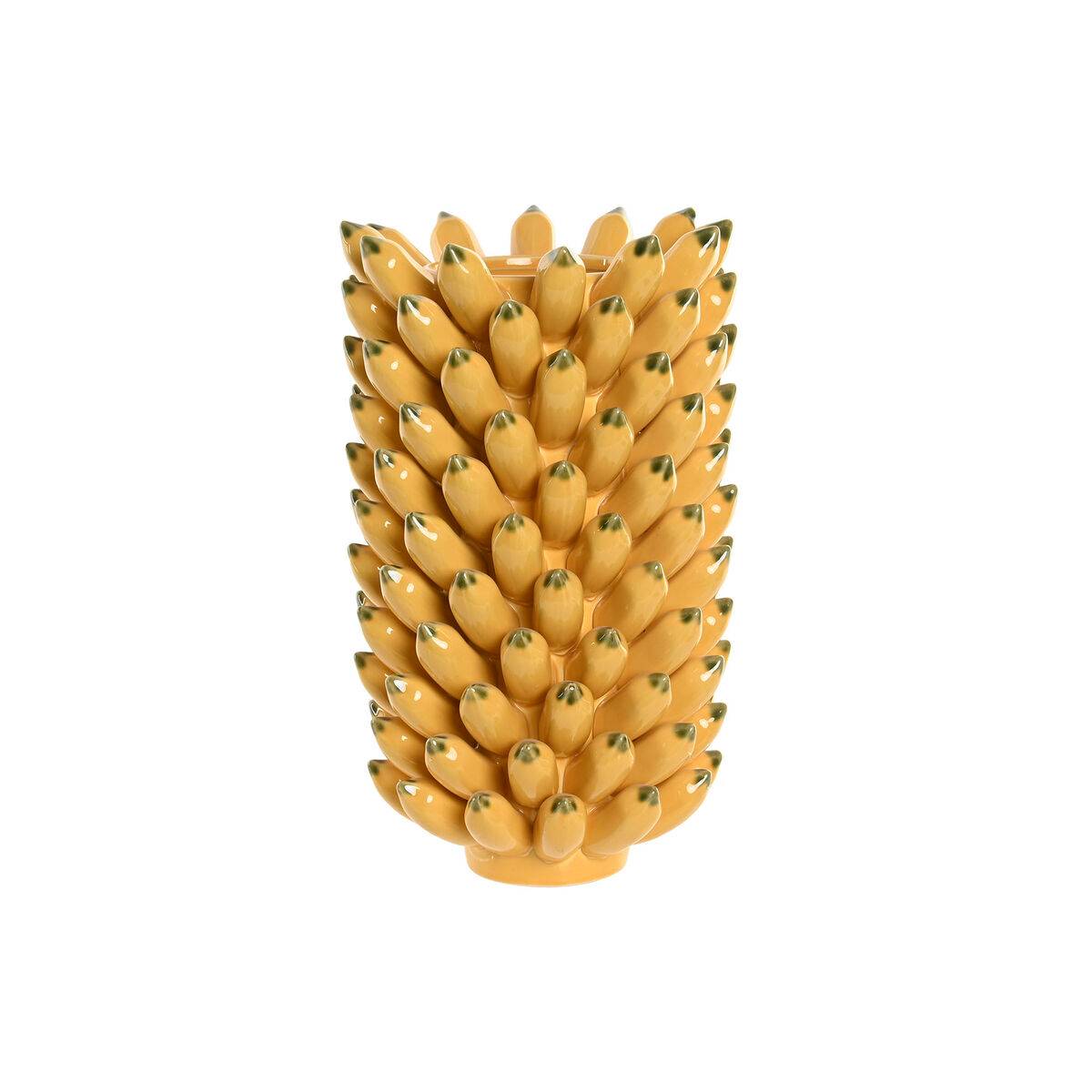 Jarrón Home ESPRIT Amarillo Verde Cerámica Tropical 28 x 28 x 40 cm