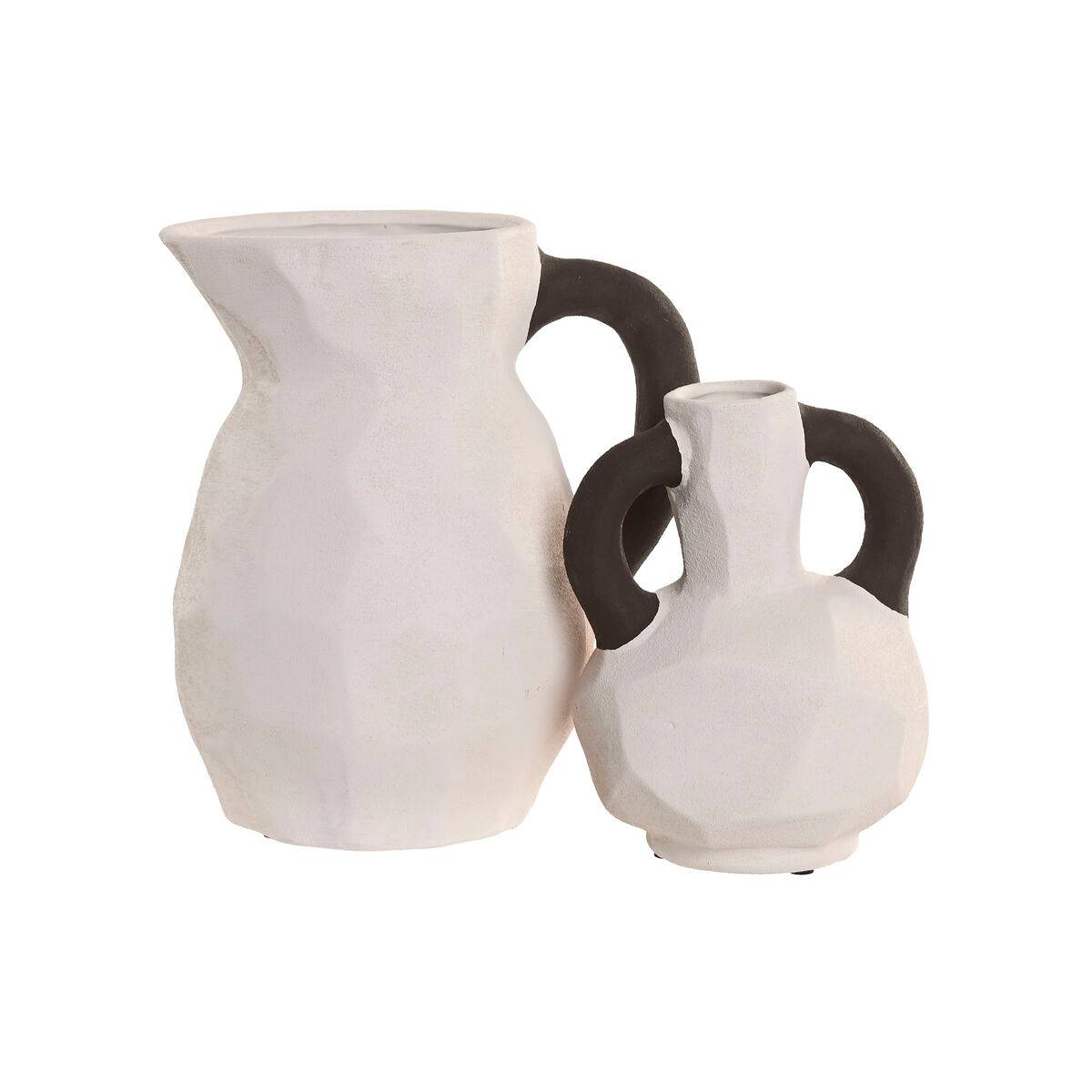 Jarrón Home ESPRIT Blanco Gris Gres