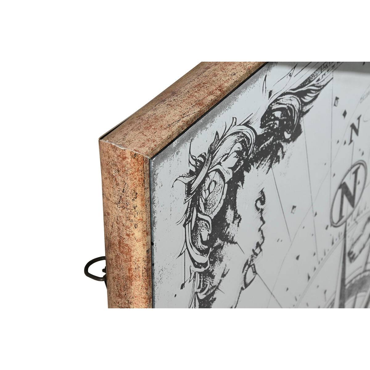 Espejo de pared Home ESPRIT Negro Dorado Vintage 60 x 4 x 90 cm