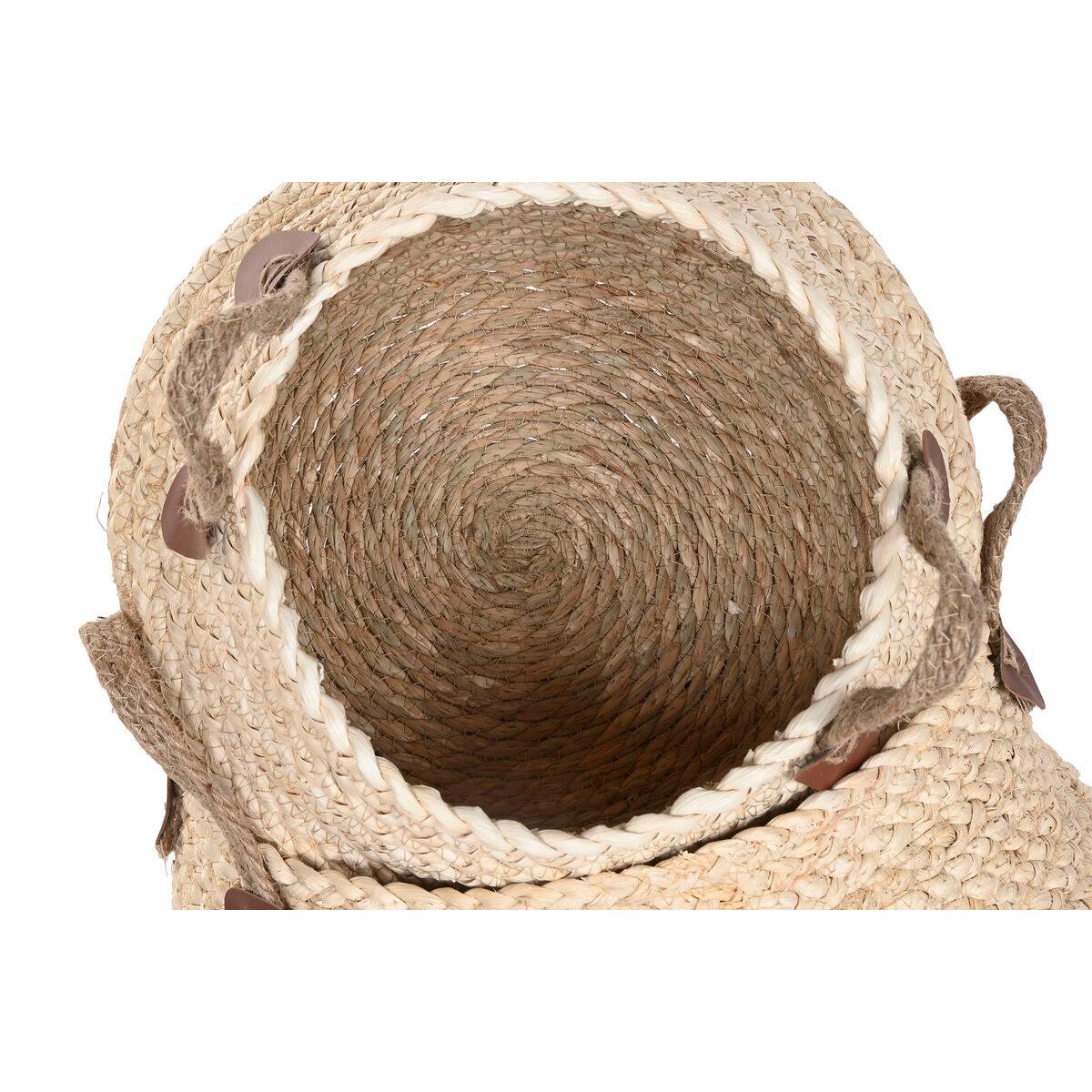 Caja Decorativa Home ESPRIT Natural Fibra natural (3 Piezas)