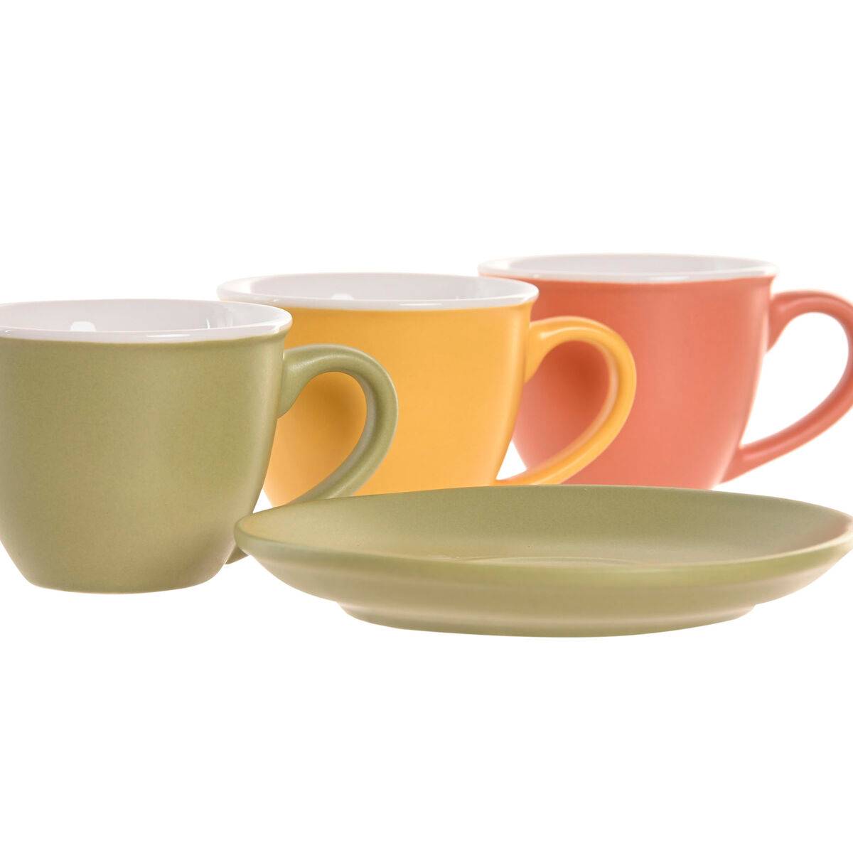 Juego de Café Home ESPRIT Multicolor Porcelana Moderno 100 ml 6 Piezas