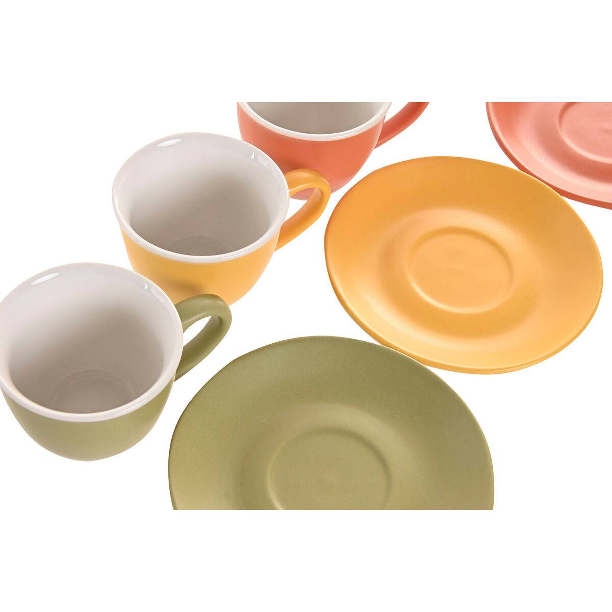 Juego de Café Home ESPRIT Multicolor Porcelana Moderno 100 ml 6 Piezas