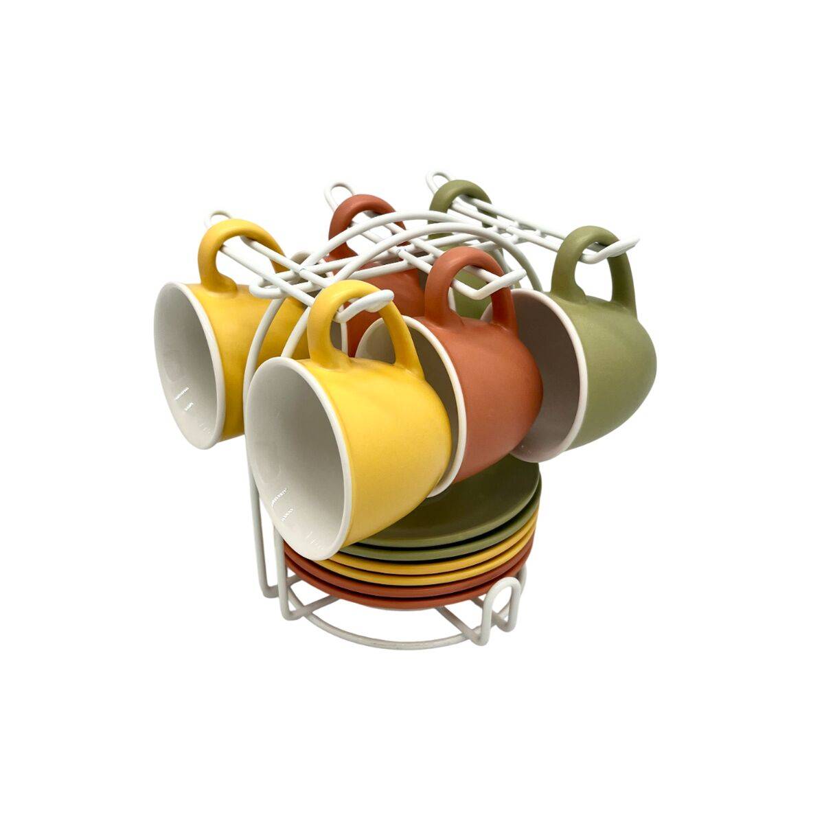 Juego de Café Home ESPRIT Multicolor Porcelana Moderno 100 ml 6 Piezas