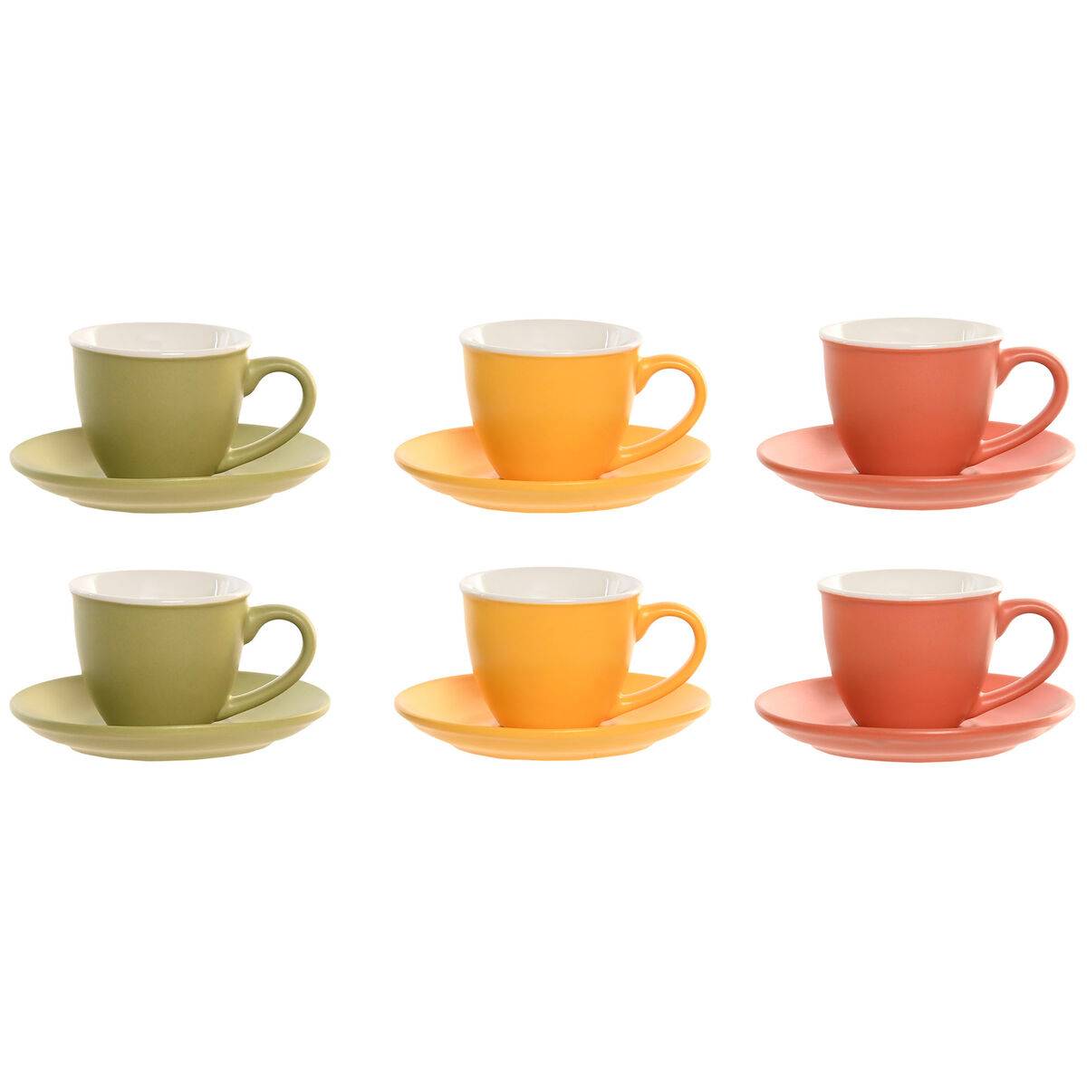 Juego de Café Home ESPRIT Multicolor Porcelana Moderno 100 ml 6 Piezas