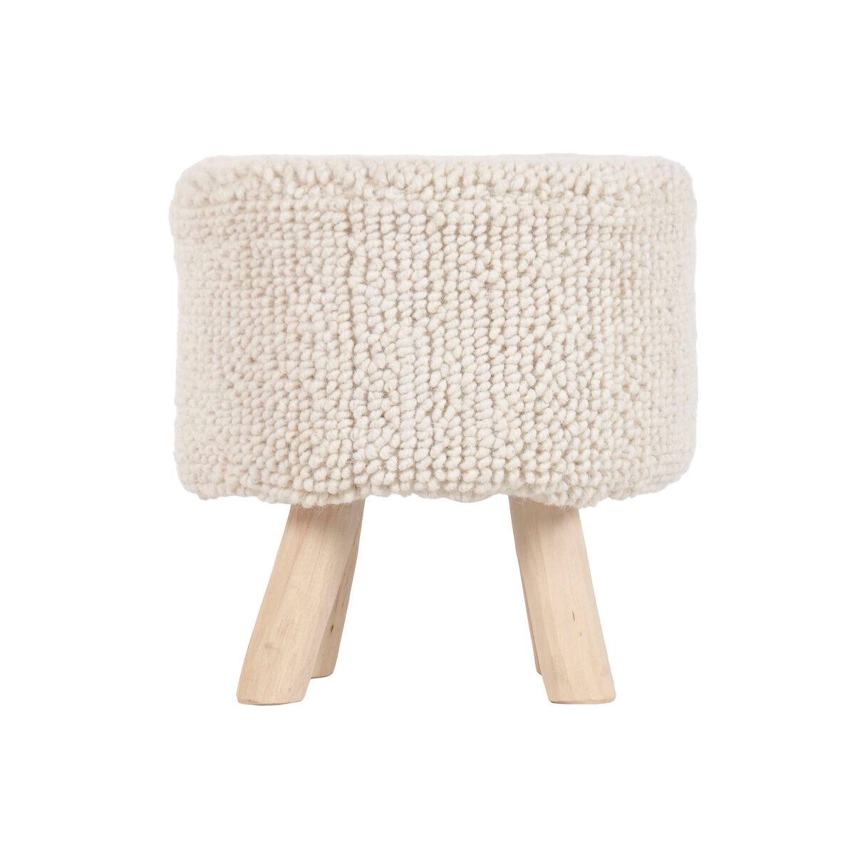 Reposapiés Home ESPRIT Beige Boho 40 x 40 x 40 cm
