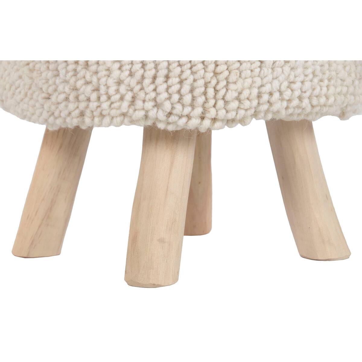 Reposapiés Home ESPRIT Beige Boho 40 x 40 x 40 cm