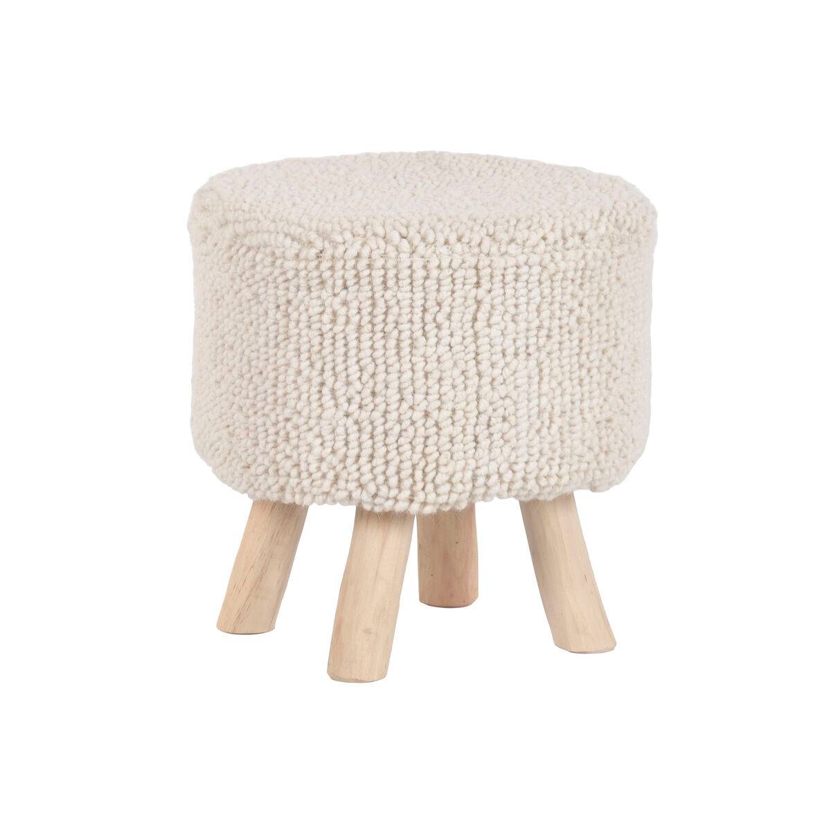 Reposapiés Home ESPRIT Beige Boho 40 x 40 x 40 cm
