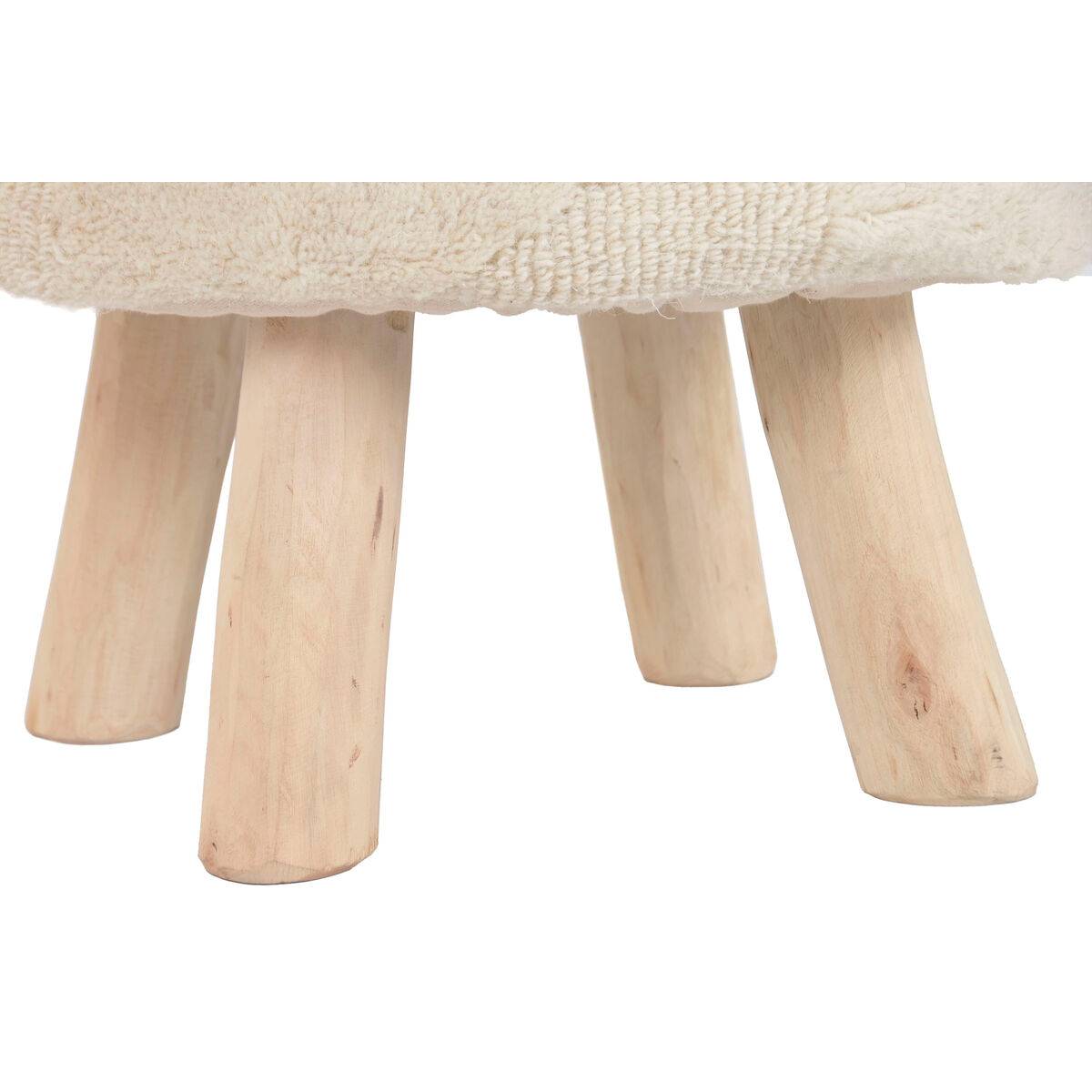 Reposapiés Home ESPRIT Beige Boho 40 x 40 x 40 cm