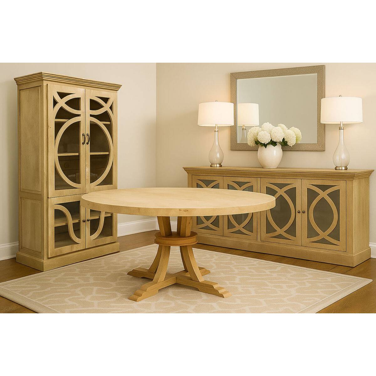 Mesa de Comedor Home ESPRIT Natural Madera 150 x 150 x 76 cm