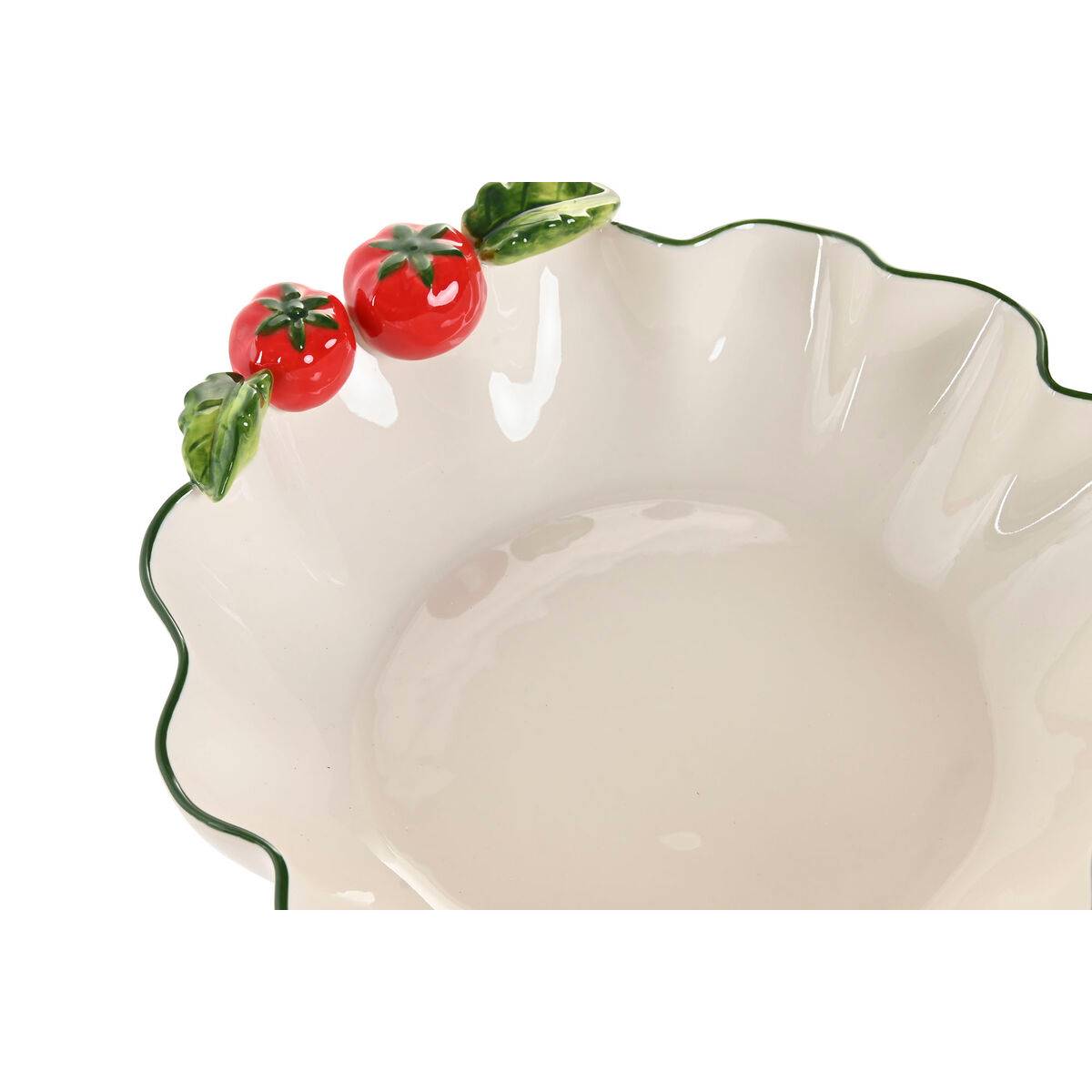 Ensaladera Home ESPRIT Blanco Rojo Verde Gres