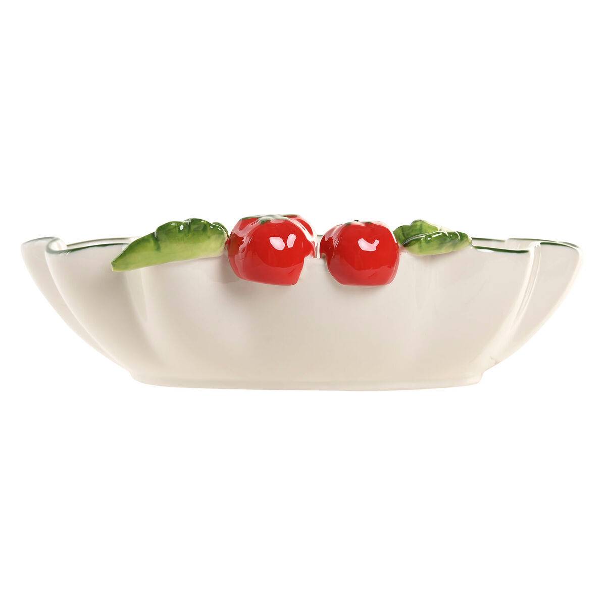Ensaladera Home ESPRIT Blanco Rojo Verde Gres
