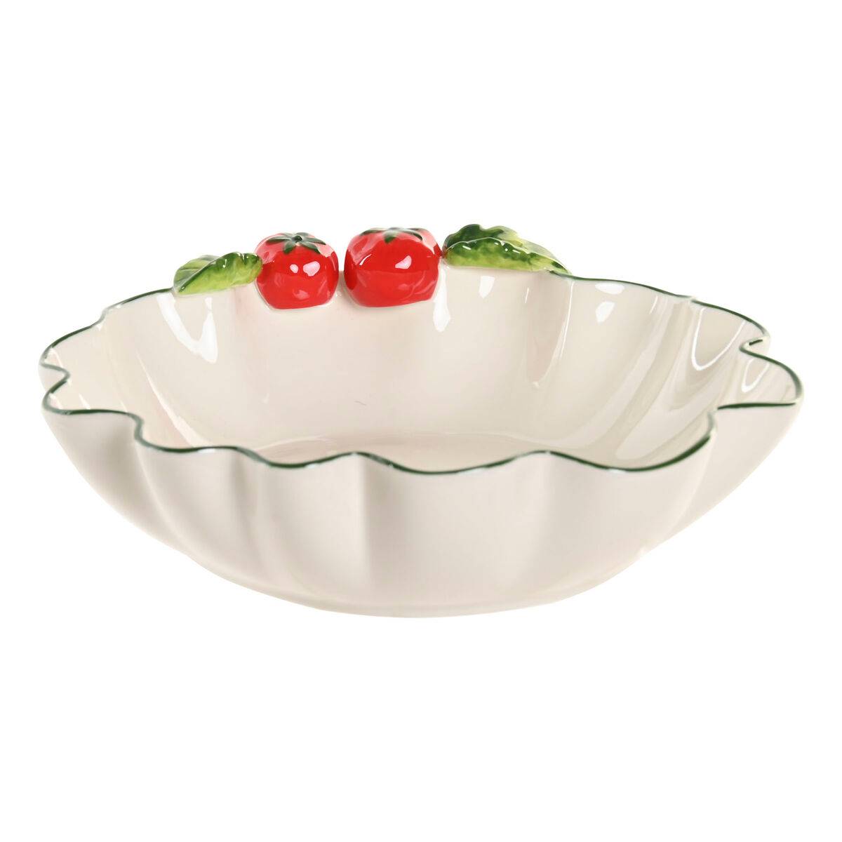 Ensaladera Home ESPRIT Blanco Rojo Verde Gres