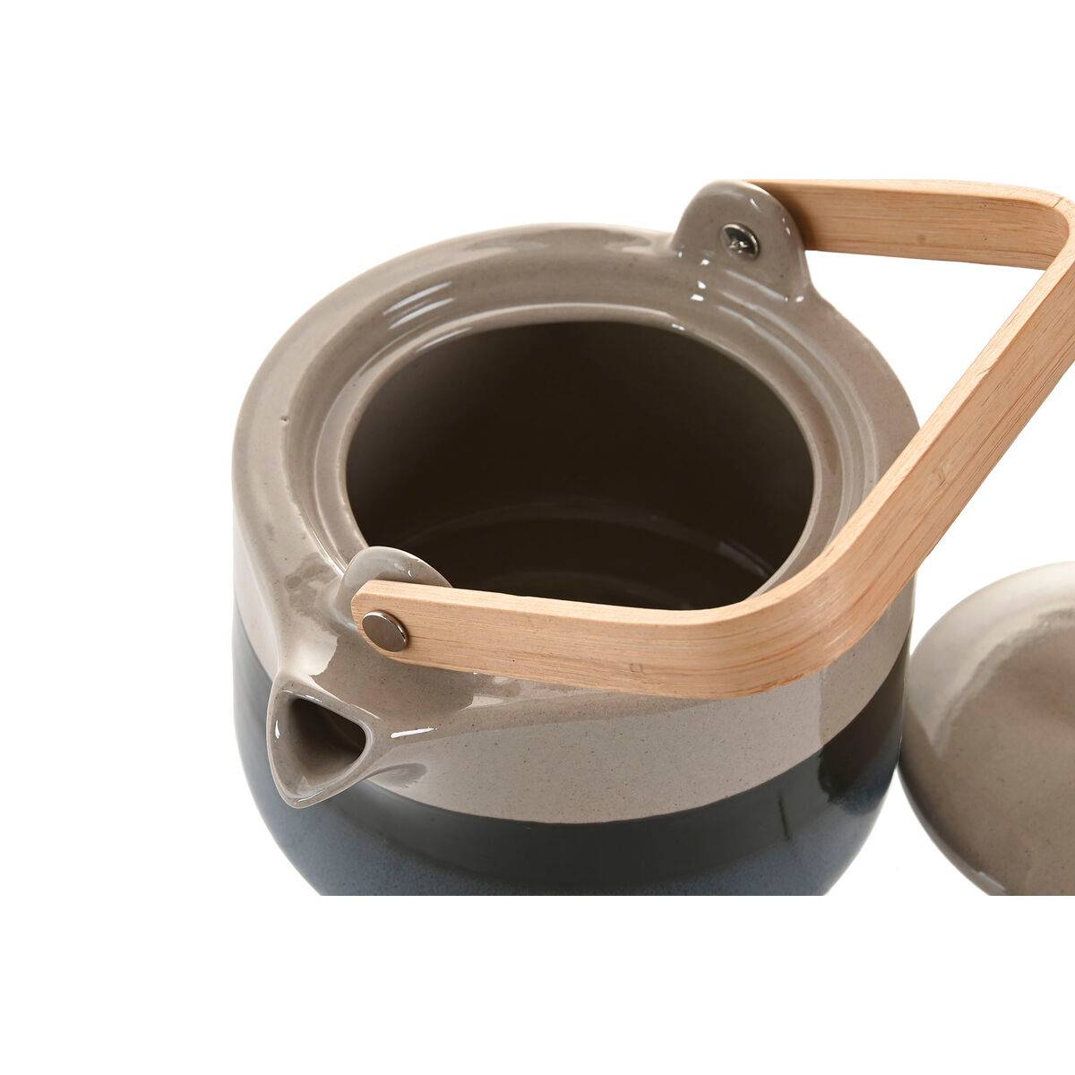 Tetera Home ESPRIT Azul Gris Bambú Porcelana 1 L