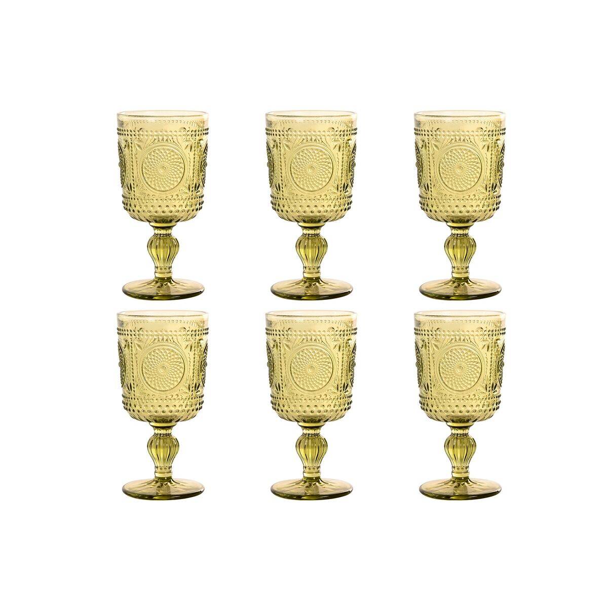Set de Copas Home ESPRIT Verde Cristal 265 ml (6 Unidades)