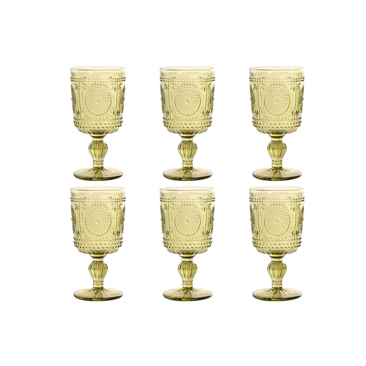 Set de Copas Home ESPRIT Verde Cristal 310 ml (6 Unidades)