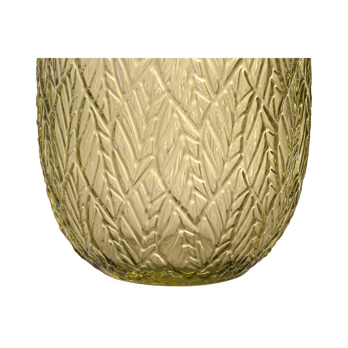 Set de Vasos Home ESPRIT Verde Cristal Con relieve 360 ml (6 Unidades)