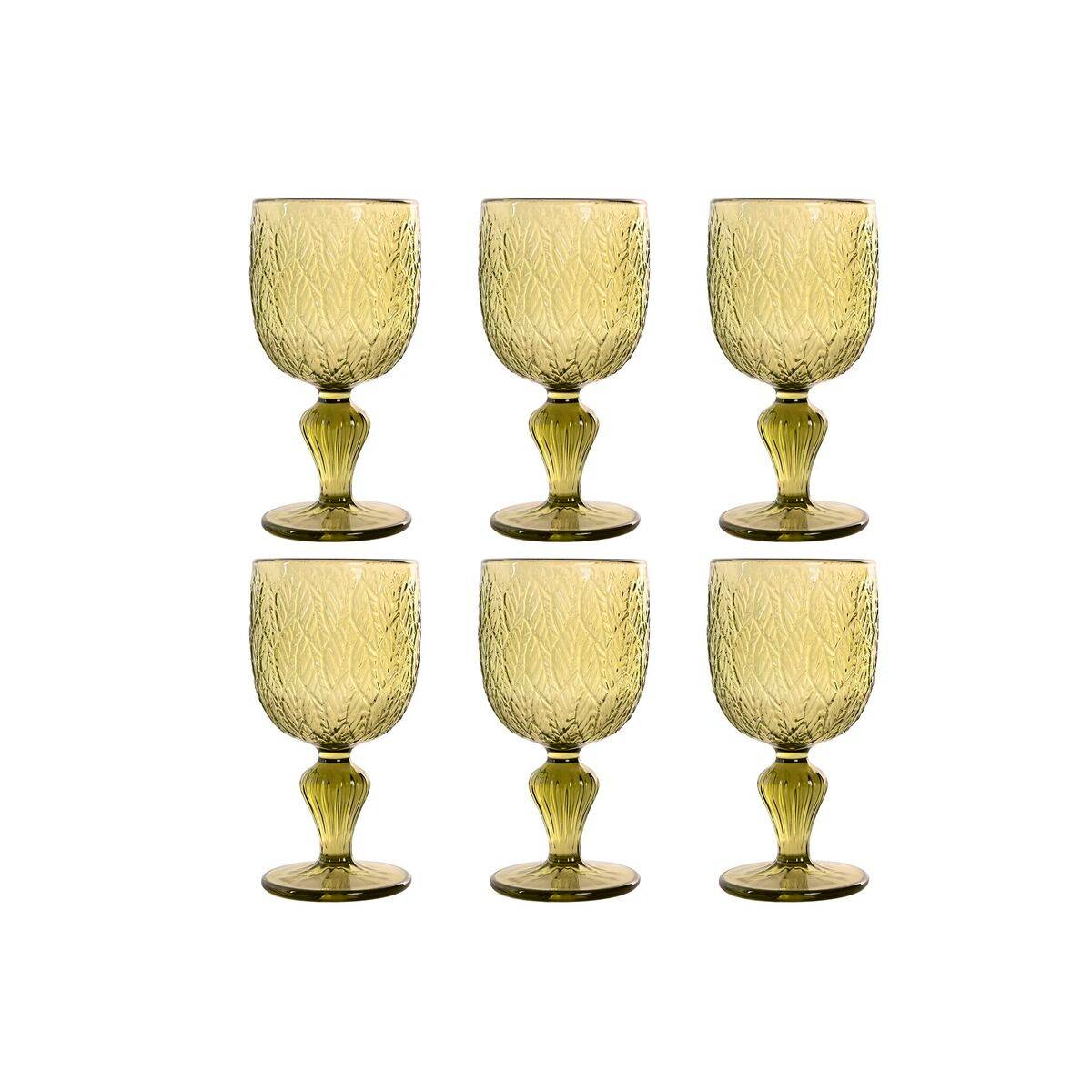 Set de Copas Home ESPRIT Verde Cristal 250 ml (6 Unidades)