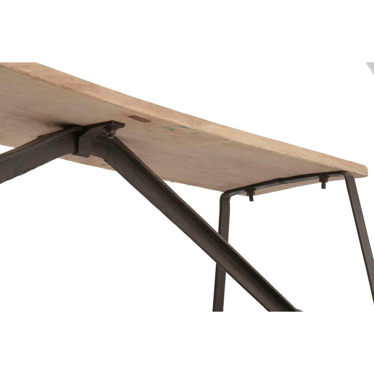 Banco Home ESPRIT Negro Natural Hierro madera de teca 152 X 41 X 46 CM