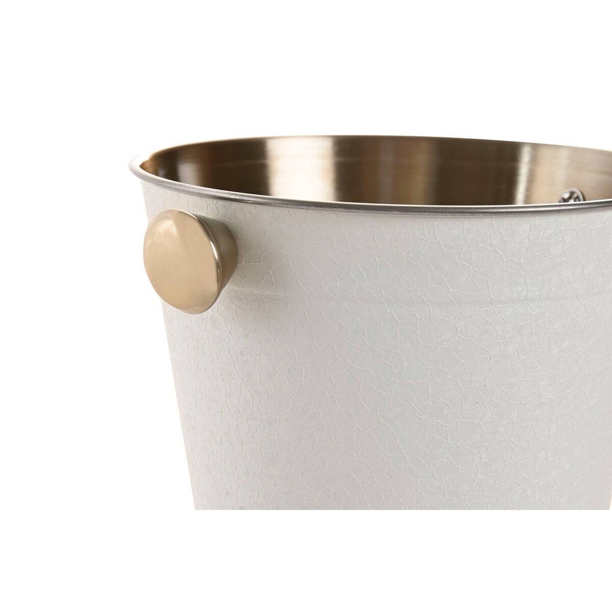 Cubitera Home ESPRIT Blanco Dorado Acero Inoxidable Aluminio 17 x 14 x 13 cm