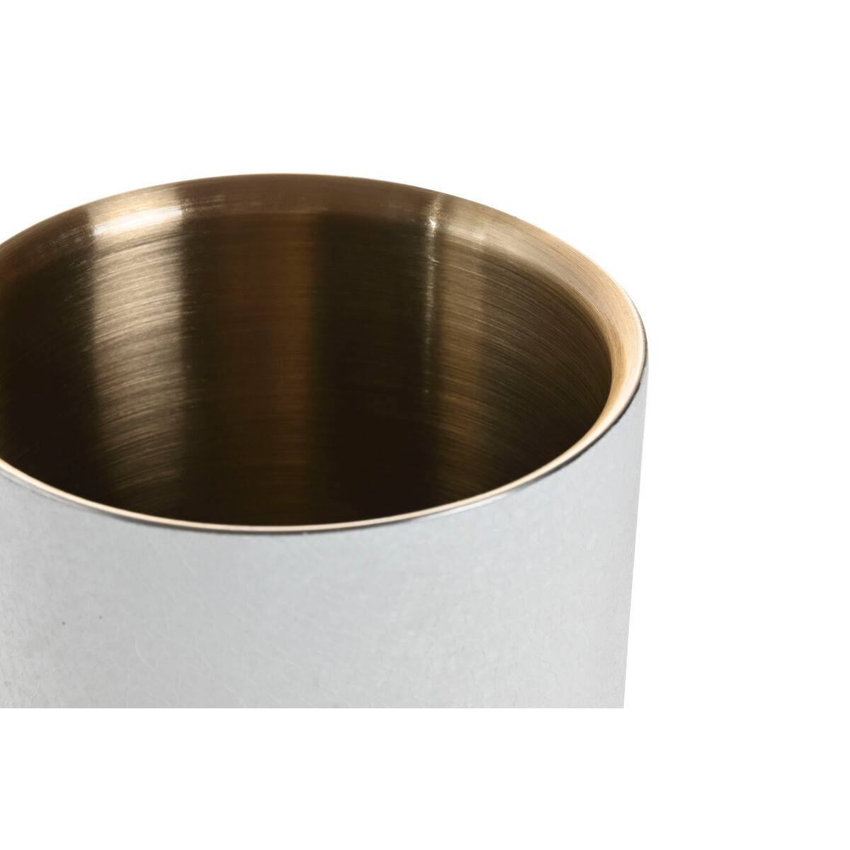 Enfriador de Botellas Home ESPRIT Blanco Dorado Acero Inoxidable Aluminio 12 x 12 x 18 cm