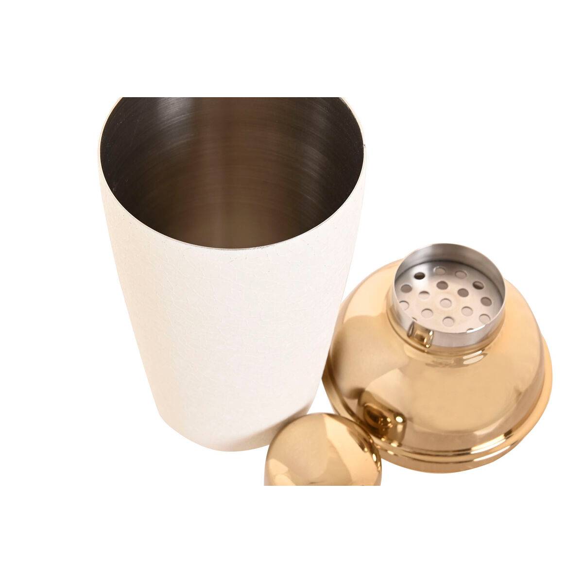 Coctelera Home ESPRIT Blanco Dorado Acero Inoxidable Aluminio 9,5 x 9,5 x 22 cm